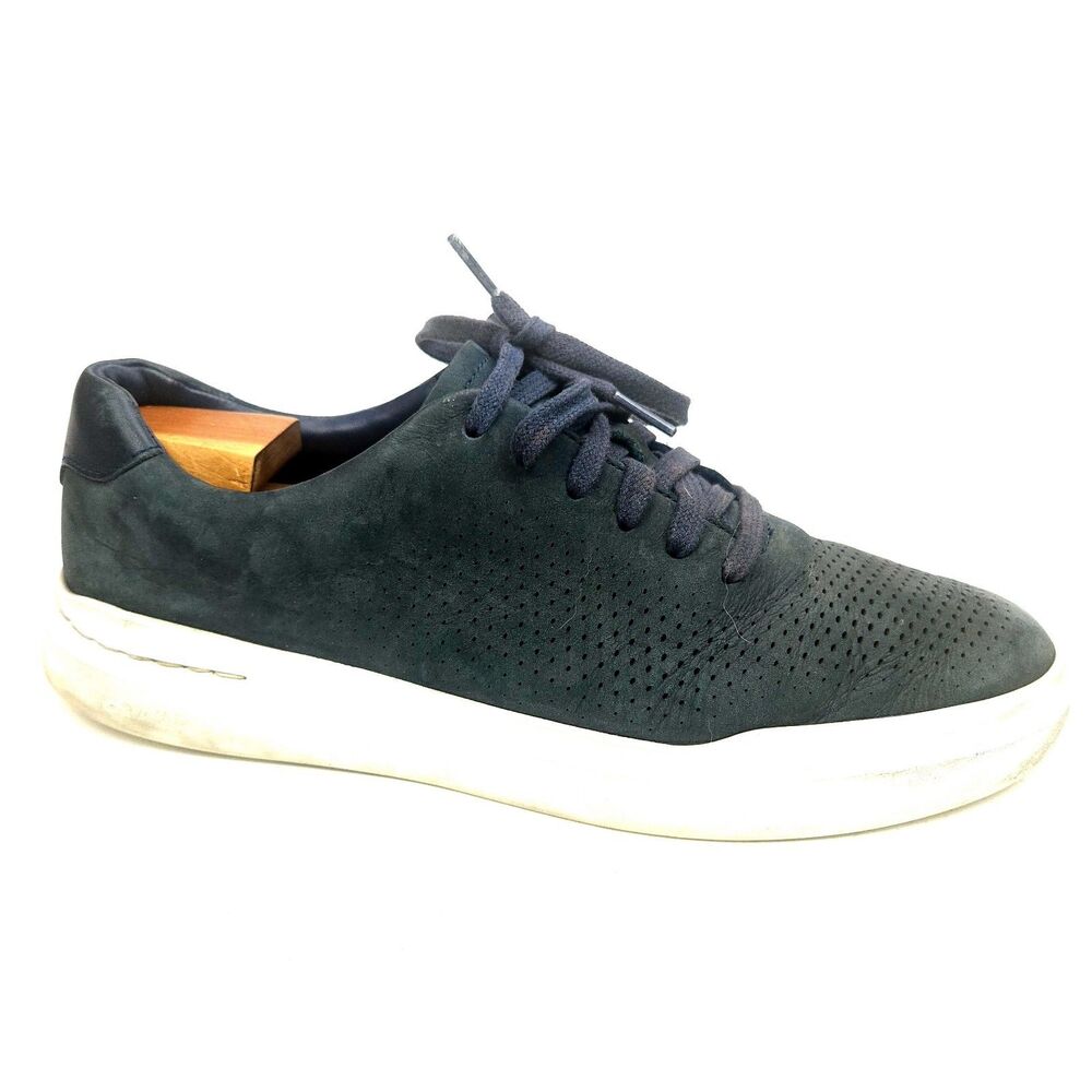 Cole Haan Men's GrandPro Rally Laser Cut Blue Gray Suede Shoes C31422 Size 10 M